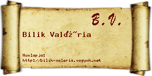 Bilik Valéria névjegykártya